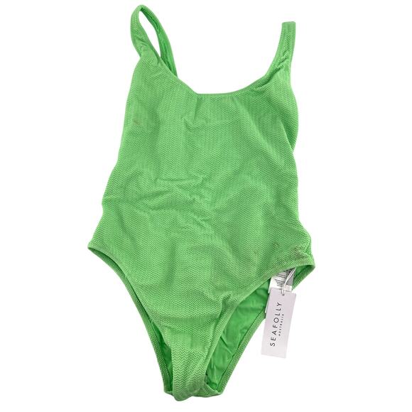 Seafolly Summer Green Sea Dive Retro One Piece Swimsuit Size 10 - Picture 4 of 9
